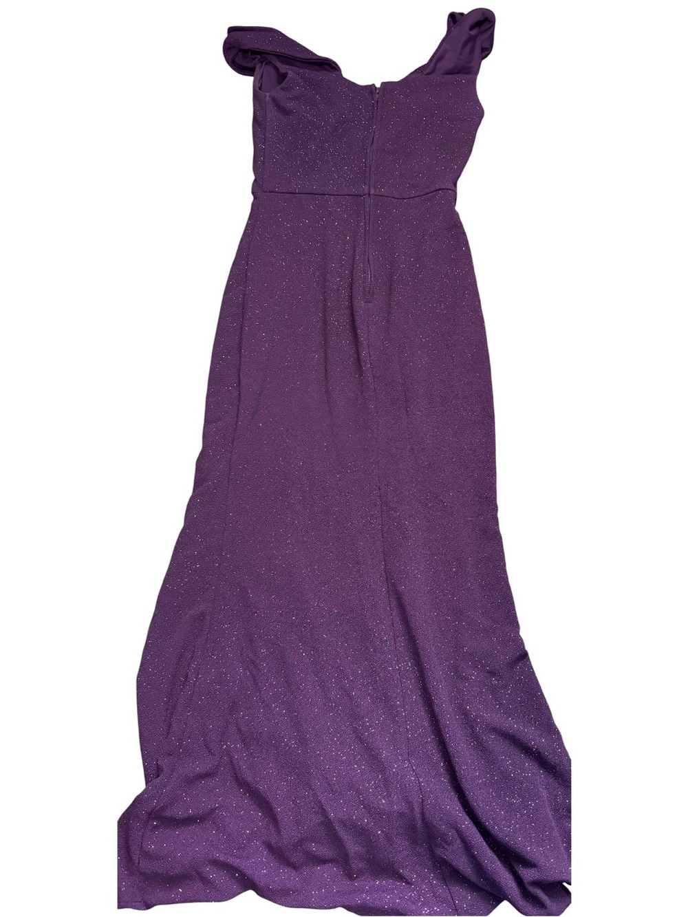 Women's Purple Glitter Maxi Dress - Evening Gown